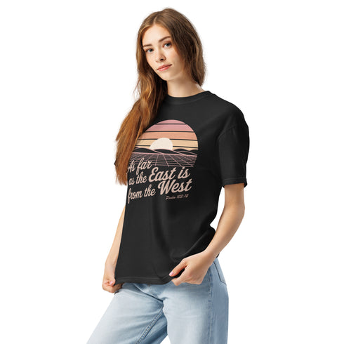 As Far as The East is from the West Christian Bible Verse T-Shirt